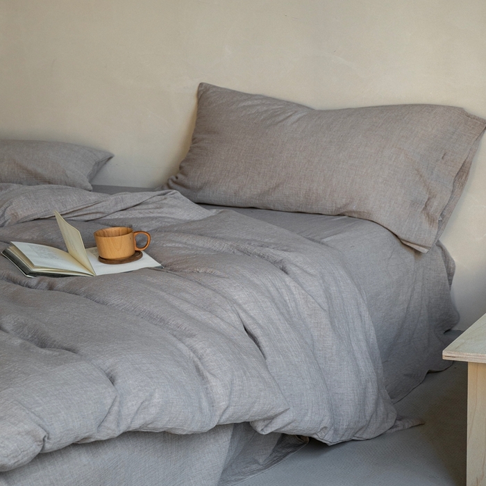 91家纺网 家纺一手货源 找家纺 璞素2025新款全棉色织三层纱四件套-素简 咖色