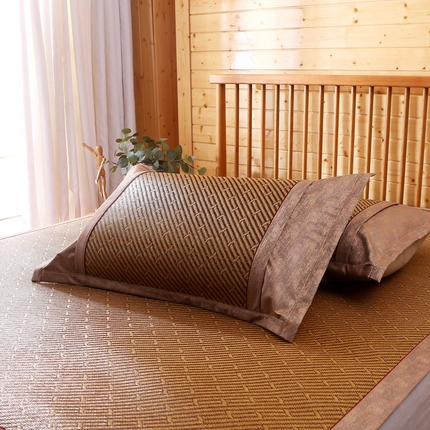 小牛席业  2025新款B夏凉枕套系列凉枕套夏天枕套冰丝枕套竹枕套藤枕套冰藤枕套 古韵藤席对称枕套