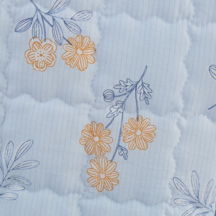 91家纺网 家纺一手货源 找家纺 被多多被业  2025新款小清新印花小竺棉多针绗绣夏凉被 碎花-蓝