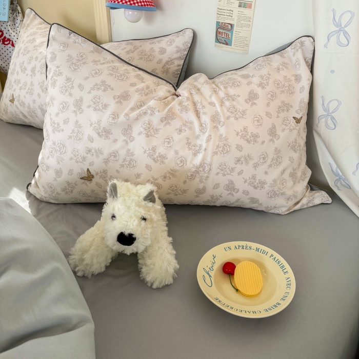 91家纺网 家纺一手货源 找家纺 潮邦创意家居 2025新款云柔棉立体嵌绳款小清新四件套 幻彩蝶韵