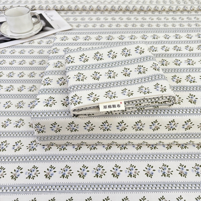 91家纺网 家纺一手货源 找家纺 伊而梦蚊帐 2025新款原棉老粗布床单 兰花条