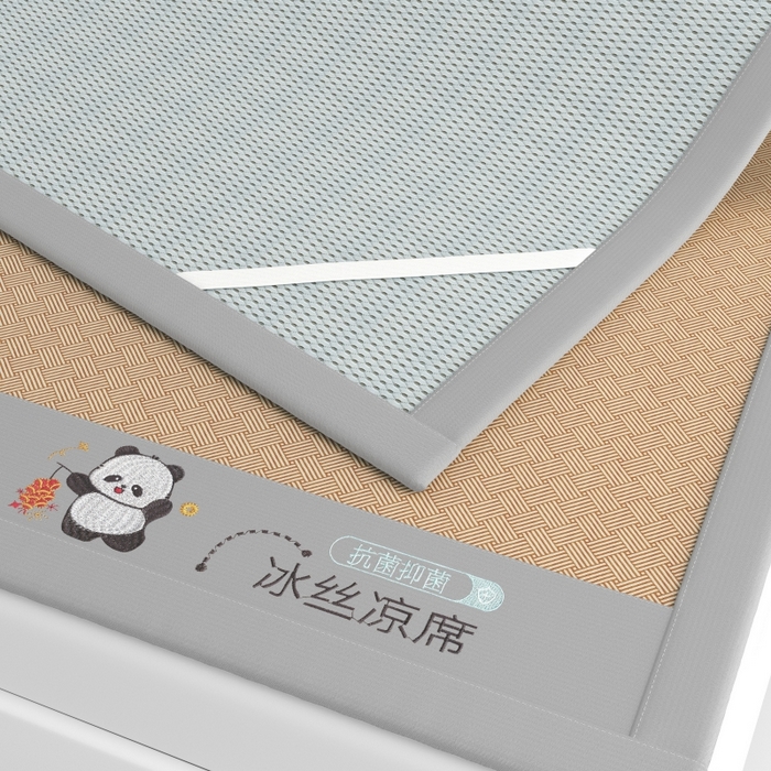 91家纺网 家纺一手货源 找家纺 爱宝被业  2025新款凉感抗菌冰丝席凉席 棕色