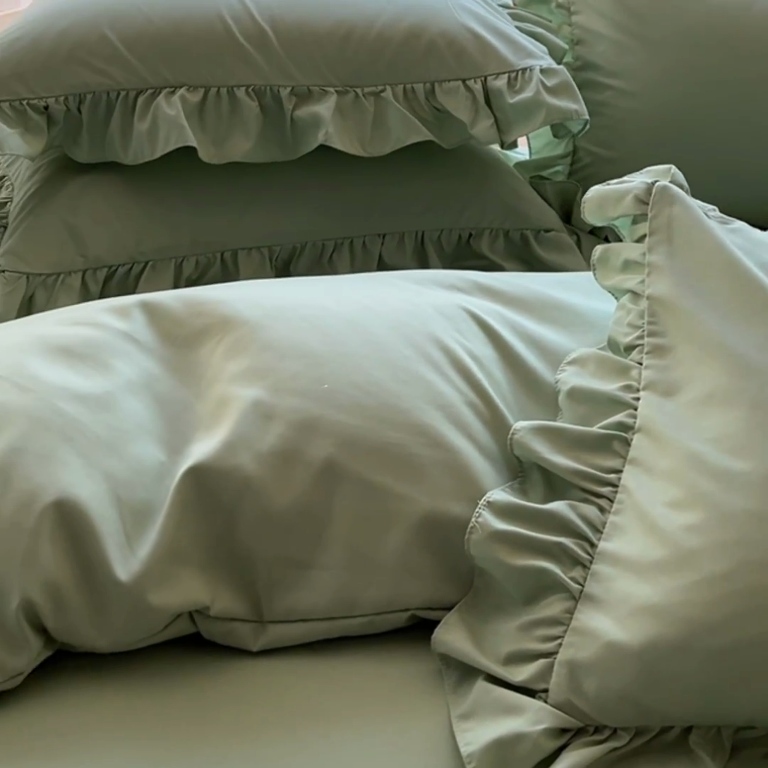 91家纺网 家纺一手货源 找家纺 凯美家居 2025新款超柔亲肤磨毛刺绣花仙子系列四件套 花仙子 绿