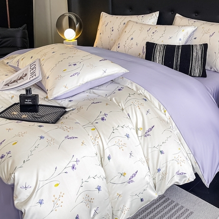 91家纺网 家纺一手货源 找家纺 （总）梦幻之城 2025新款水洗真丝数码印花简易款四件套