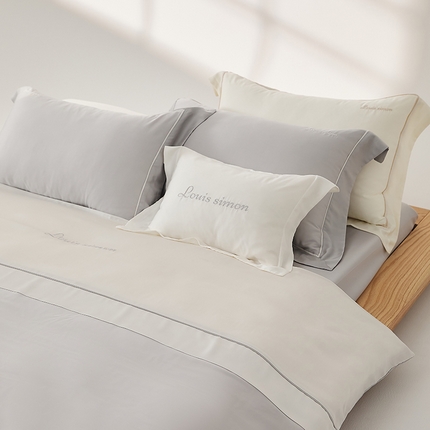 涞澳家纺 2025新款天丝横头绣花款四件套-月影系列 月影-星辰灰