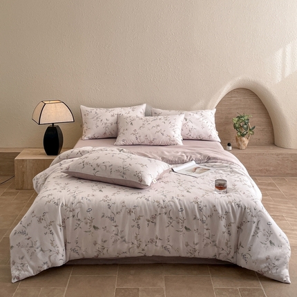 91家纺网 家纺一手货源 找家纺 （总）慕晨 2025新款全棉双层纱四件套莱赛尔纯棉莱赛尔四件套天丝夏季凉感直播