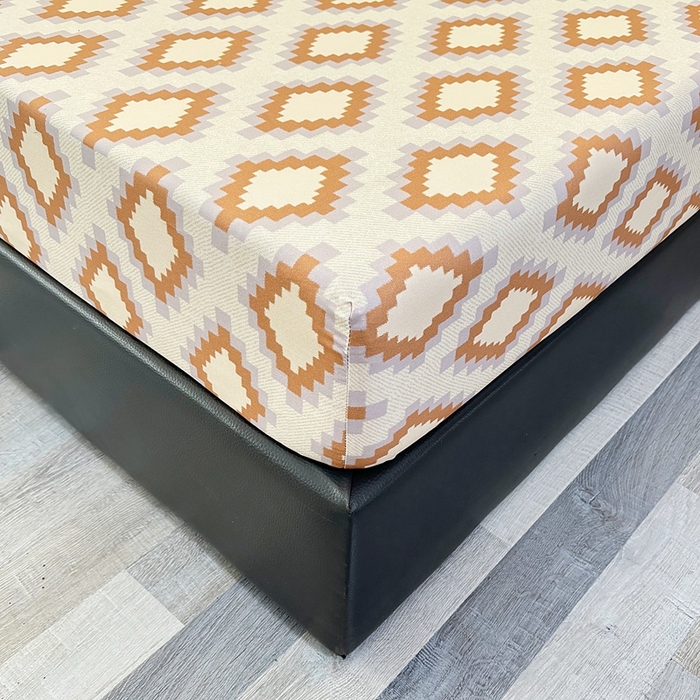 91家纺网 家纺一手货源 找家纺 伊而梦蚊帐 2025新款原棉老粗布床笠 菱格棕