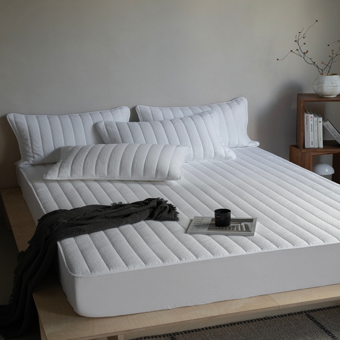 91家纺网 家纺一手货源 找家纺 璞素2025新款全棉纯棉三层纱床笠-空谷 ：幽兰 空谷