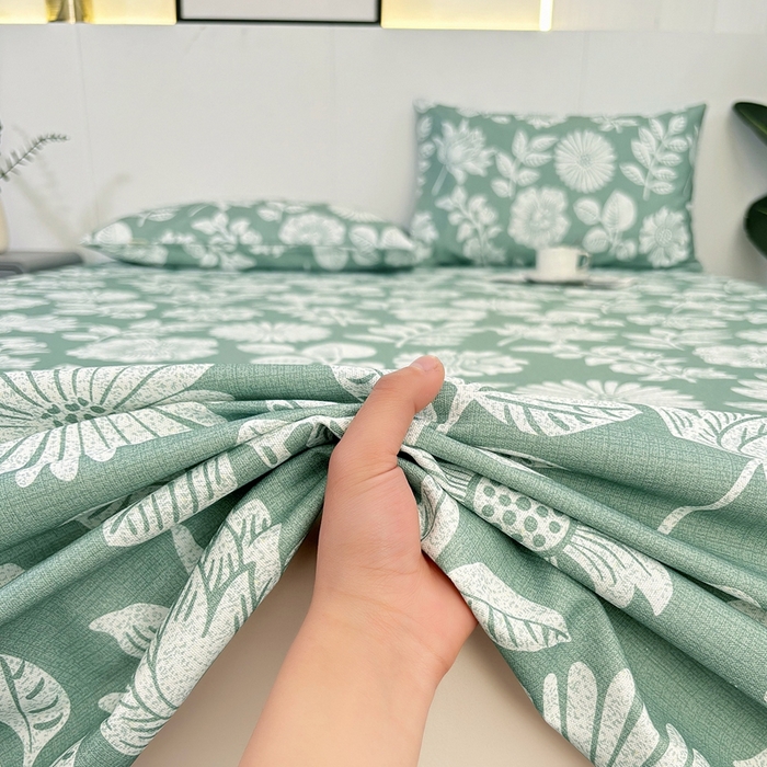 91家纺网 家纺一手货源 找家纺 伊而梦蚊帐 2025新款原棉老粗布床单 春草青