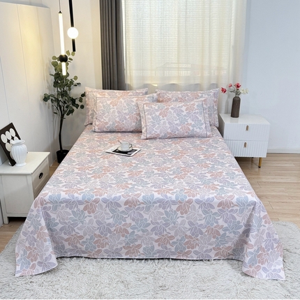 伊而梦蚊帐 2025新款A类老粗布抗菌床单 探春令-蓝