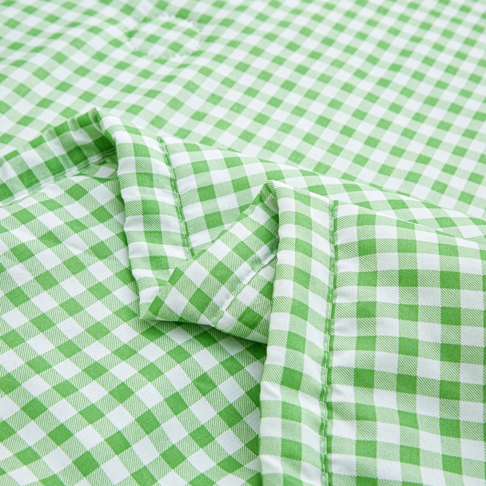 91家纺网 家纺一手货源 找家纺 侨鑫 2025新款亲肤水洗棉夏被宽边 绿色格调