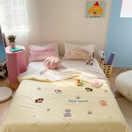 （总）美乐迪家纺 2025新款全棉毛巾绣夏被四件套