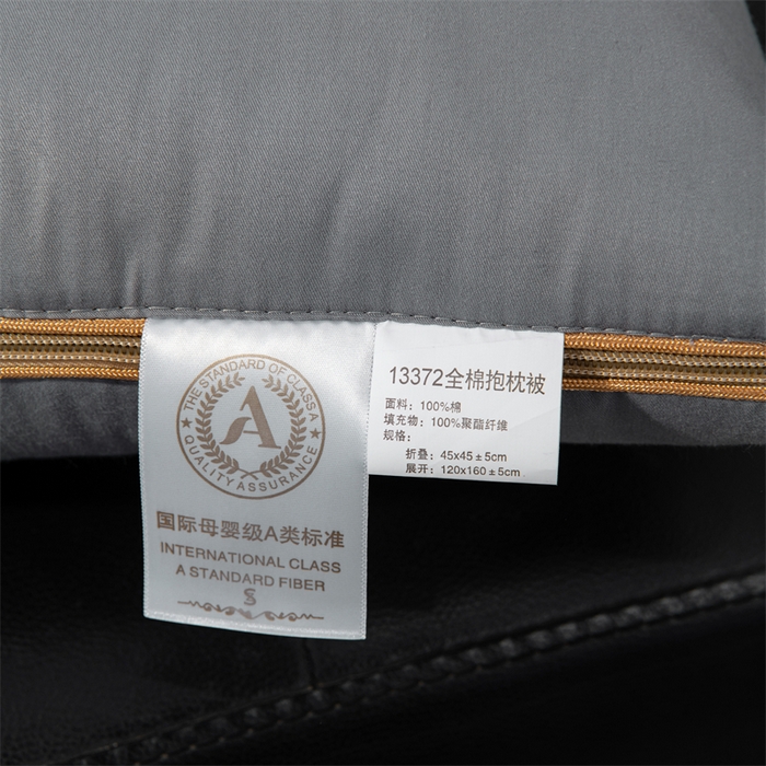 91家纺网 家纺一手货源 找家纺 照世家纺 2025新款柔软透气全棉抱枕被-蝶影 蝶影-浅灰