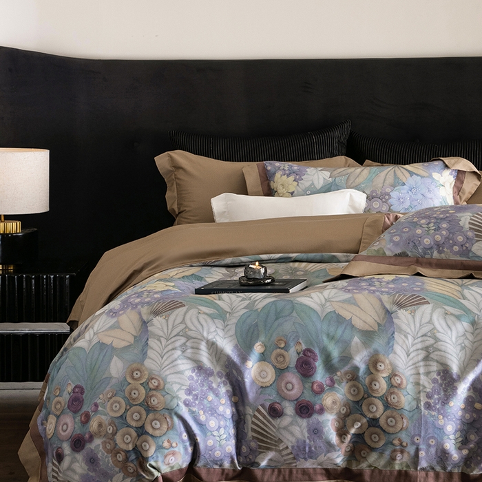 91家纺网 家纺一手货源 找家纺 （总）涞澳家纺 2025新款全棉数码印花宽边四件套