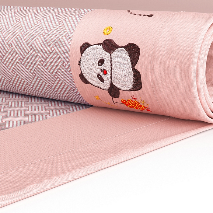 91家纺网 家纺一手货源 找家纺 爱宝被业  2025新款凉感抗菌冰丝席凉席 粉色