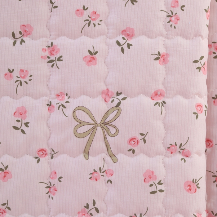 91家纺网 家纺一手货源 找家纺 被多多被业  2025新款小清新印花小竺棉多针绗绣夏凉被 蝴蝶结