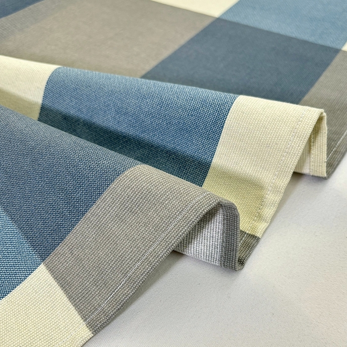 91家纺网 家纺一手货源 找家纺 伊而梦蚊帐 2025新款原棉老粗布床单 蓝灰格