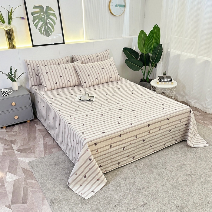 91家纺网 家纺一手货源 找家纺 伊而梦蚊帐 2025新款原棉老粗布床单 蝴蝶结