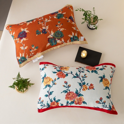 91家纺网 家纺一手货源 找家纺 彩虹毛巾 （总）2025新款全棉八层纱枕巾情侣枕巾