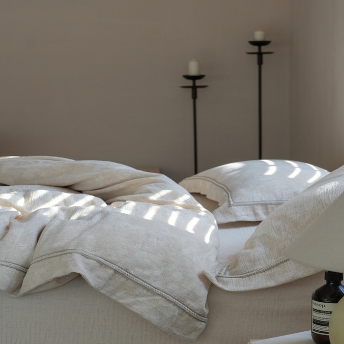 91家纺网 家纺一手货源 找家纺 （总）璞素2025新款棉麻四件套-丁香