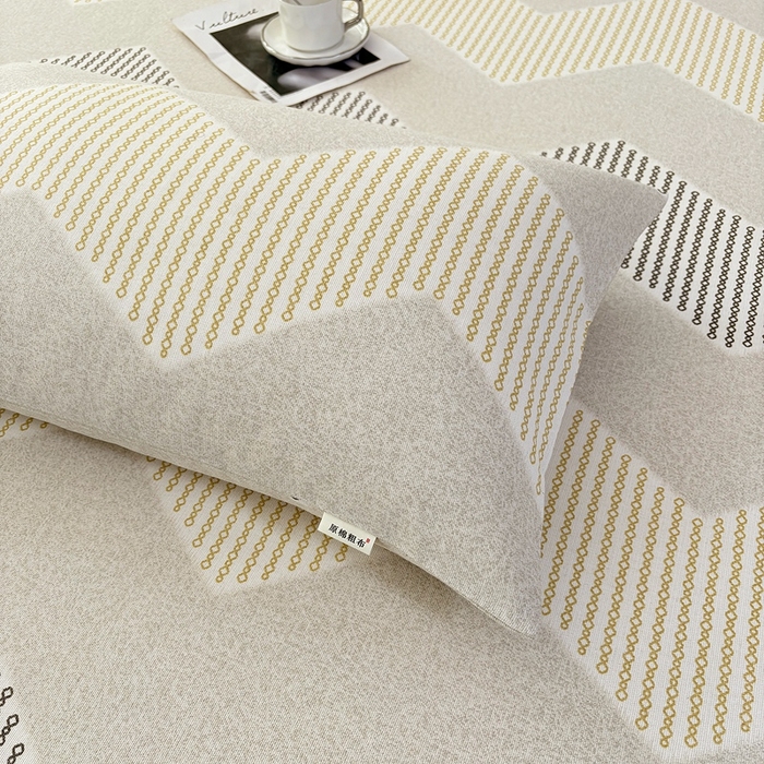 91家纺网 家纺一手货源 找家纺 伊而梦蚊帐 2025新款原棉老粗布床笠 波浪条