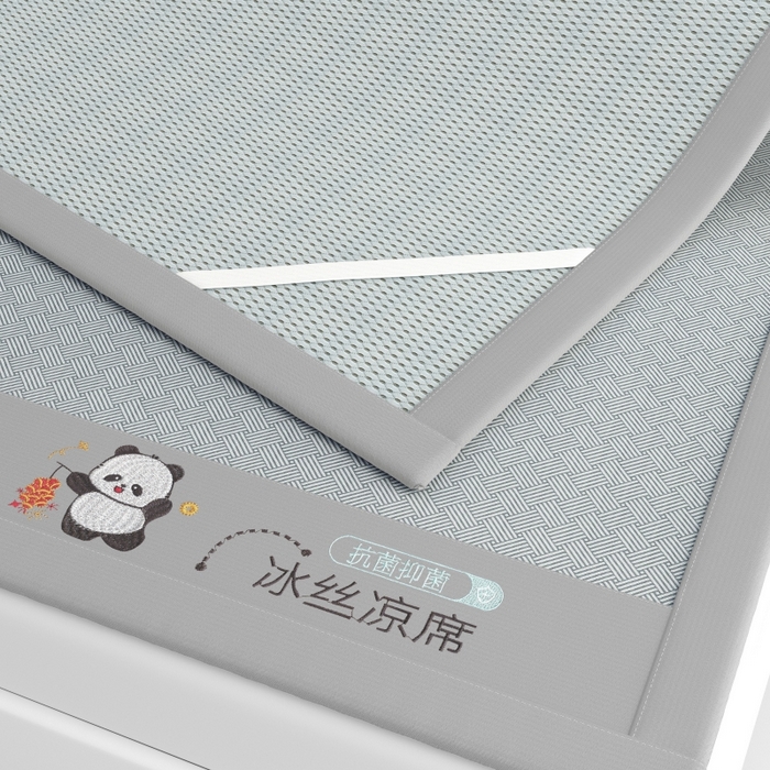 91家纺网 家纺一手货源 找家纺 爱宝被业  2025新款凉感抗菌冰丝席凉席 灰色