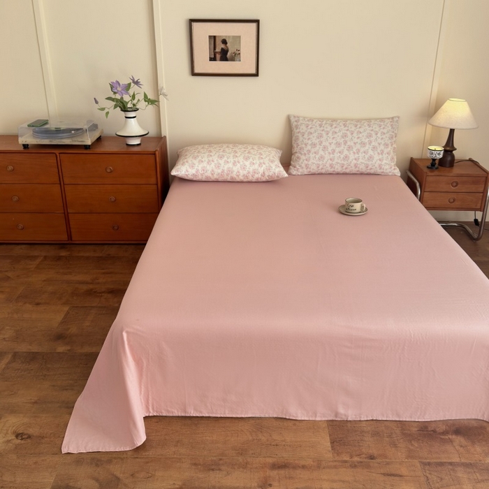 91家纺网 家纺一手货源 找家纺 亿梵家居 2025新款A类母婴级有氧全棉纯棉双层纱纯棉印花四件套-床拍图 梅林春晓-米