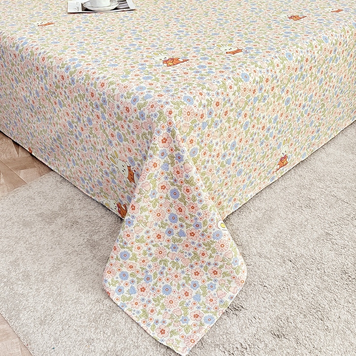 91家纺网 家纺一手货源 找家纺 伊而梦蚊帐 2025新款原棉老粗布床单 花园兔