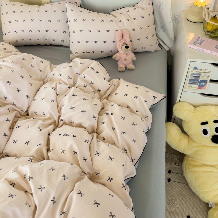 91家纺网 家纺一手货源 找家纺 （总）潮邦创意家居 2025新款云柔棉立体嵌绳款小清新四件套【含买家秀】