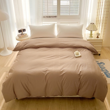 漫时光 2025新款A类40s纯棉水洗棉单品系列-单被套 奶酪咖