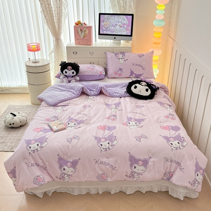 暮思家居 2025新款正版授权三丽鸥A版纯棉B版安抚豆豆绒春秋被冬被豆豆被被子被芯系列 豆豆被-气球库洛米