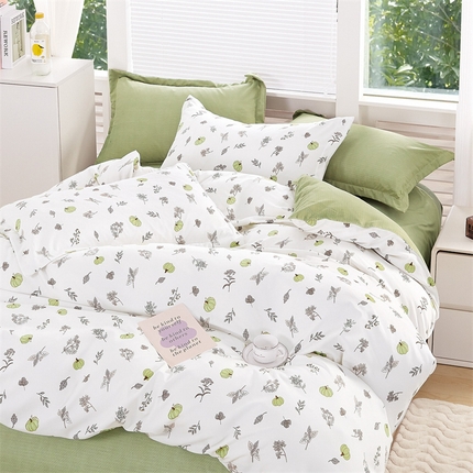 91家纺网 家纺一手货源 找家纺 （总）畅畅家纺 2025新款春夏活性小清新印花云锦棉四件套