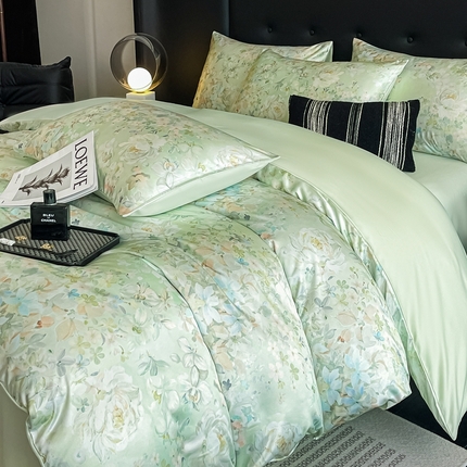 91家纺网 家纺一手货源 找家纺 （总）梦幻之城 2025新款水洗真丝数码印花简易款四件套