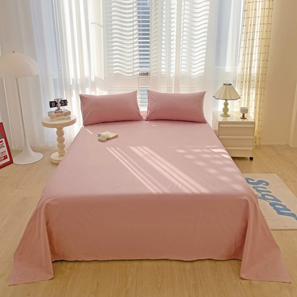 91家纺网 家纺一手货源 找家纺 漫时光 2025新款A类40s纯棉水洗棉单品系列-单床单 珊瑚粉