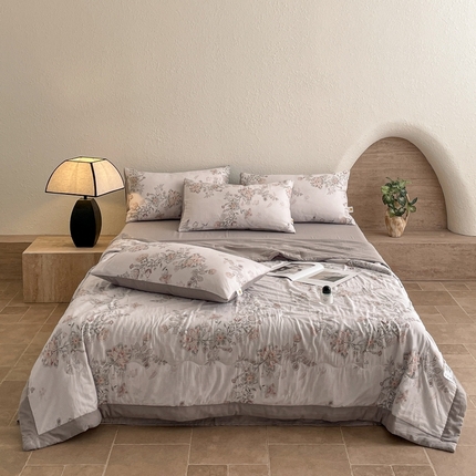 91家纺网 家纺一手货源 找家纺 （总）慕晨 2025新款全棉双层纱四件套莱赛尔夏被莱赛尔夏被四件套天丝夏凉被直播