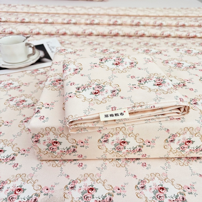 91家纺网 家纺一手货源 找家纺 伊而梦蚊帐 2025新款原棉老粗布床单 玫瑰格