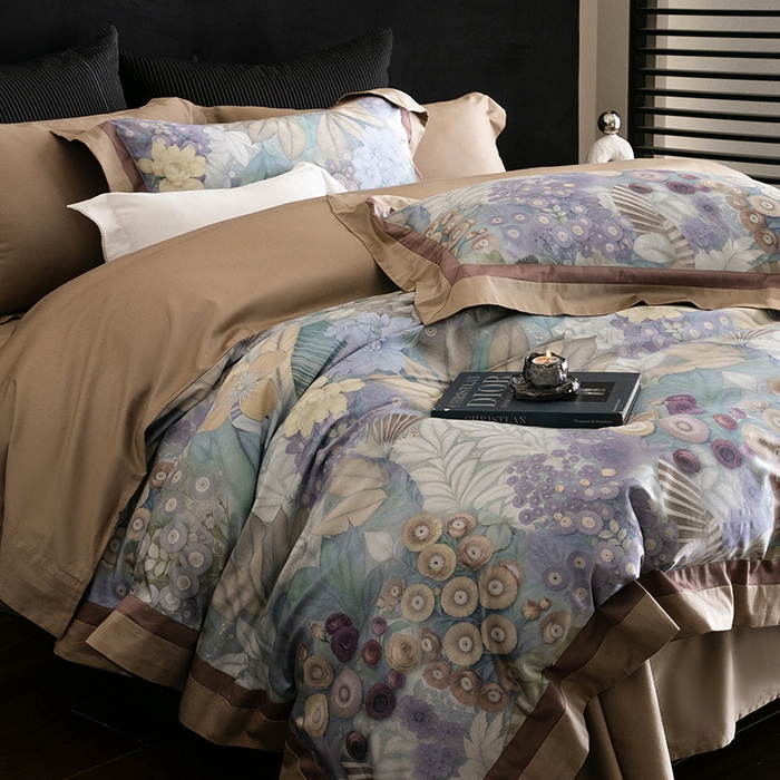 91家纺网 家纺一手货源 找家纺 （总）涞澳家纺 2025新款全棉数码印花宽边四件套