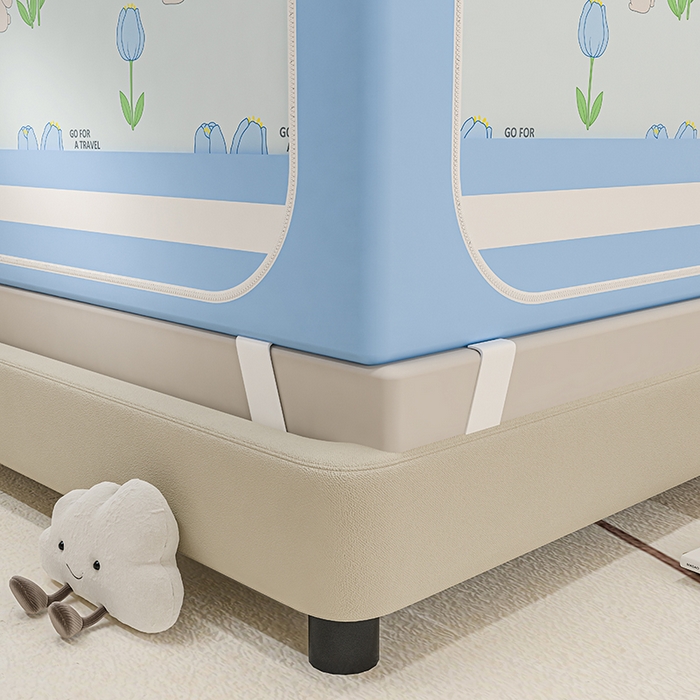 91家纺网 家纺一手货源 找家纺 冉美家纺 2025新款屋顶式遮光防尘防摔蚊帐 旅行兔-优雅蓝