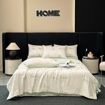 慕晨 2025春夏新品莱赛尔天丝数码印花四件套莱赛尔夏被四件套天丝夏凉被直播热款 竹影