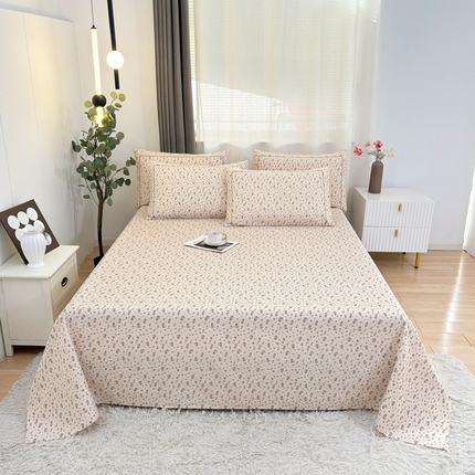 伊而梦蚊帐 2025新款A类老粗布抗菌床单 灰兰花-米