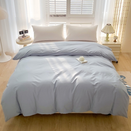 91家纺网 家纺一手货源 找家纺 漫时光 2025新款A类40s纯棉水洗棉单品系列-单被套 天青色