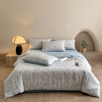 91家纺网 家纺一手货源 找家纺 （总）慕晨 2025新款全棉双层纱四件套莱赛尔纯棉莱赛尔四件套天丝夏季凉感直播