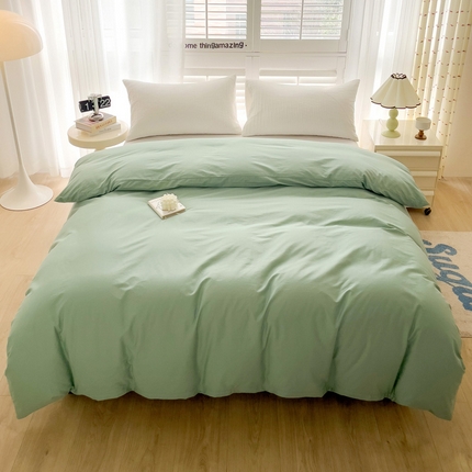 91家纺网 家纺一手货源 找家纺 漫时光 2025新款A类40s纯棉水洗棉单品系列-单被套 薄荷绿