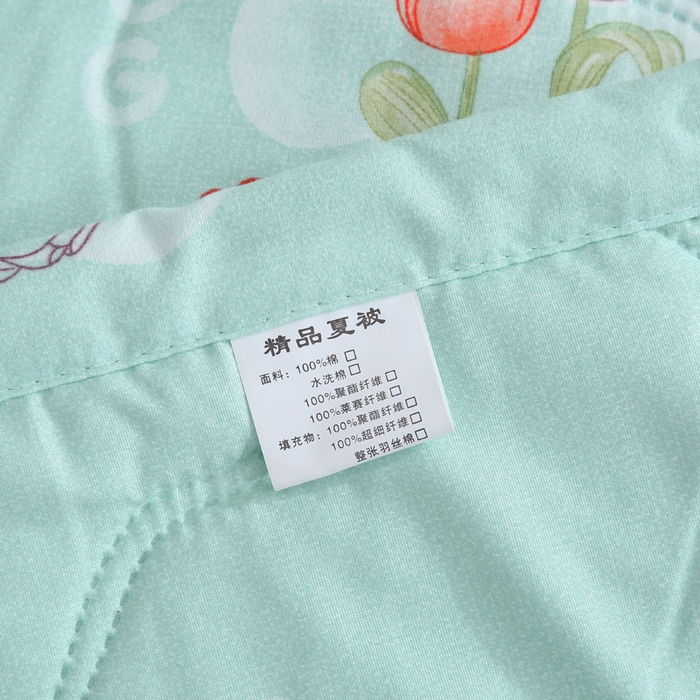 91家纺网 家纺一手货源 找家纺 被多多被业  2025新款清新印花亲肤绒超声波工艺夏凉被 百合花开