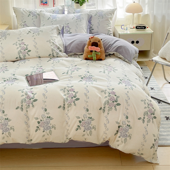 91家纺网 家纺一手货源 找家纺 盛秋家纺 2025新款卡通单被套 紫韵+星黛紫