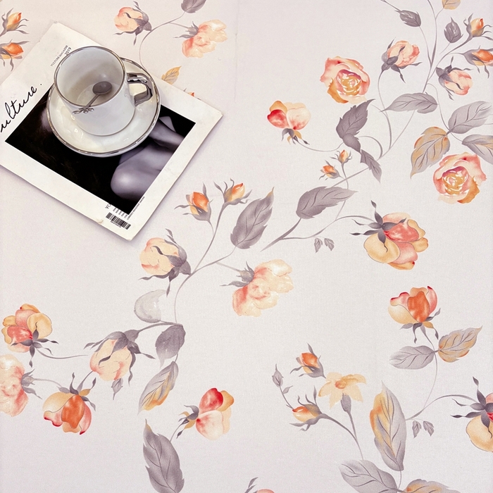 91家纺网 家纺一手货源 找家纺 伊而梦蚊帐 2025新款A类老粗布抗菌床单 橙玫瑰-灰