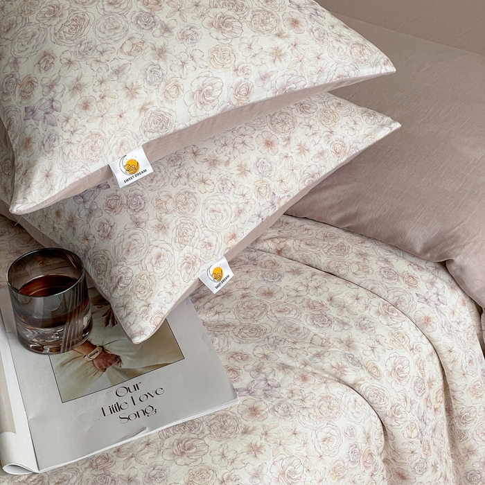 91家纺网 家纺一手货源 找家纺 慕晨 2025新款全棉双层纱四件套莱赛尔夏被莱赛尔夏被四件套天丝夏凉被直播 繁时