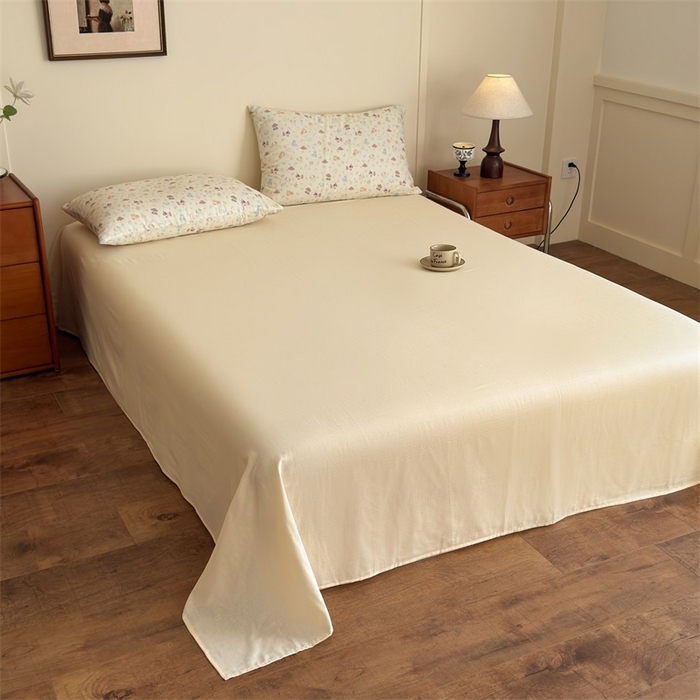 91家纺网 家纺一手货源 找家纺 亿梵家居 2025新款A类母婴级有氧全棉纯棉双层纱纯棉印花四件套-床拍图 卡通乐园-米