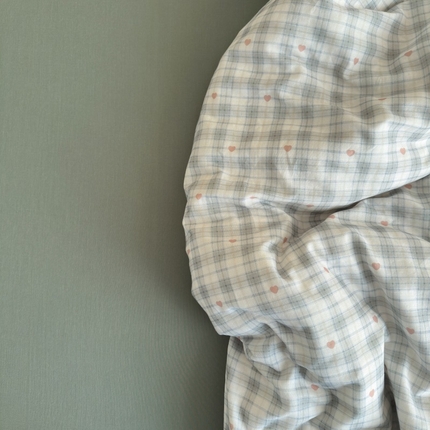 91家纺网 家纺一手货源 找家纺 亿梵家居 2025新款A类母婴级有氧全棉纯棉双层纱纯棉印花四件套-床拍图 心恬-绿