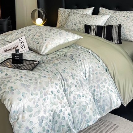 91家纺网 家纺一手货源 找家纺 （总）梦幻之城 2025新款水洗真丝数码印花简易款四件套